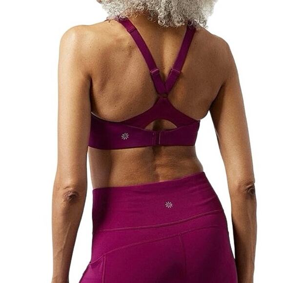 NWT Athleta Advance Zip Front High Impact Sport Bra In Fuschia Pink Size 32B - Picture 2 of 10
